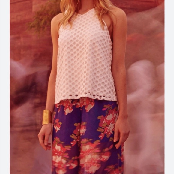 Anthropologie Sunday in Brooklyn L Ivory White Lace Tank Top Blouse - Picture 1 of 10